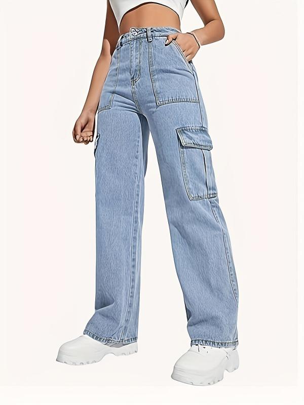Cargo Pants Wide Legs Jeans Women's Denim