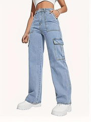 Cargo Pants Wide Legs Jeans Women's Denim