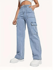 Cargo Pants Wide Legs Jeans Women's Denim