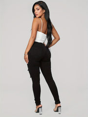 High Rise Distressed Skinny Jeans High Stretch