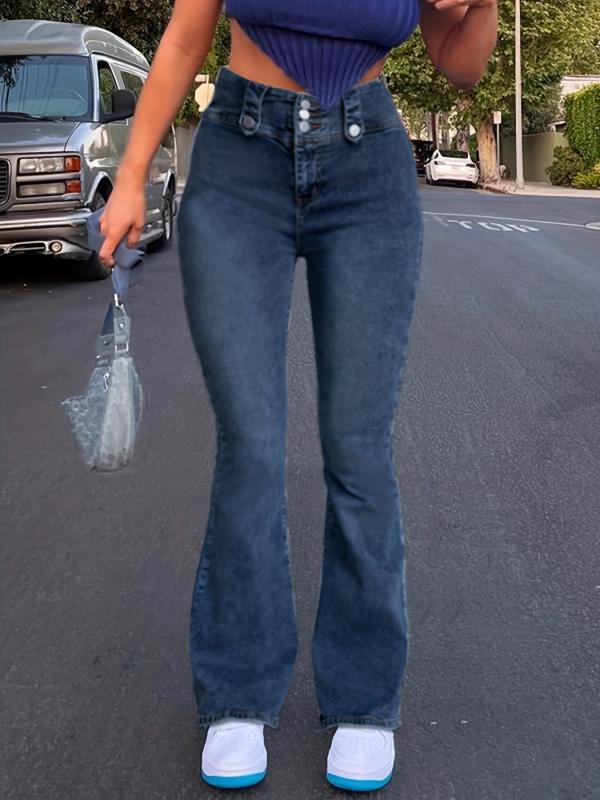 High Waist Flare Jeans Boot Cut Denim Pants Y2K Women's Denim Jeans