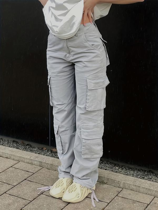 Cargo Denim Pants Loose Fit Non Stretch Y2K & Kpop Style