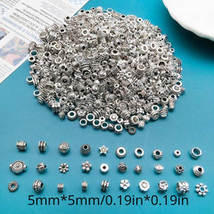 30pcs Antique Silvery Spacer Beads for DIY Bracelet Necklace
