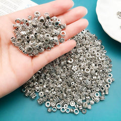 30pcs Antique Silvery Spacer Beads for DIY Bracelet Necklace