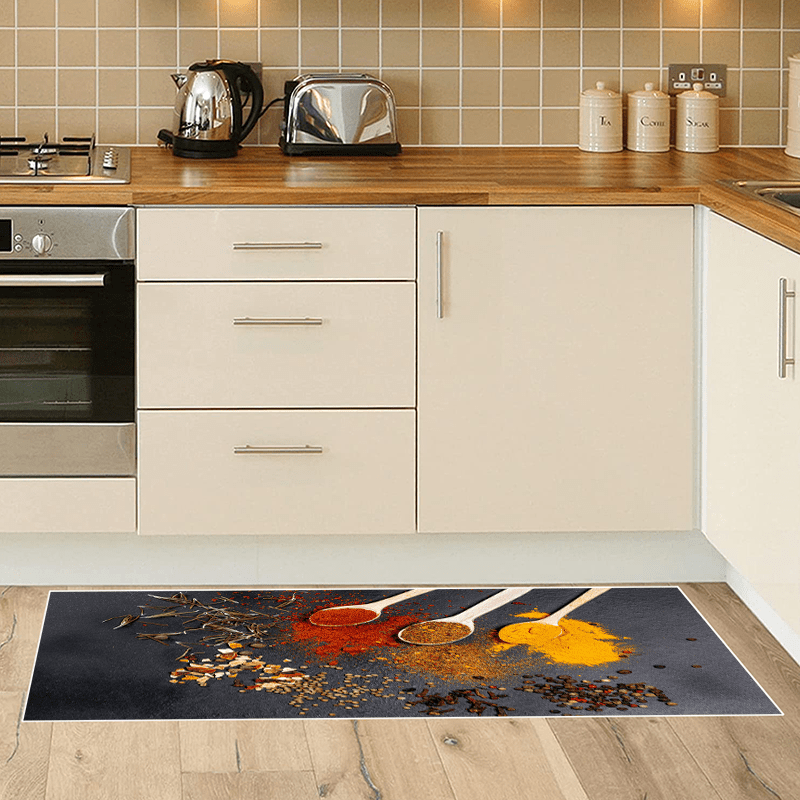 2pcs Cushioned Anti Fatigue Kitchen Rug Waterproof Non Slip Runner Bedside Rug