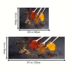 2pcs Cushioned Anti Fatigue Kitchen Rug Waterproof Non Slip Runner Bedside Rug