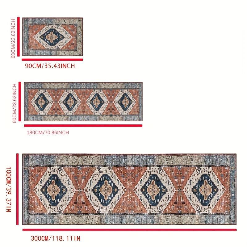 Boho Runner Rug Washable Non Slip Hallway Extra Long Stair Kitchen Runner
