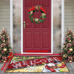Christmas Snowman Welcome Door Mat Non Slip Indoor Rug Bedroom Decor