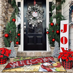 Christmas Snowman Welcome Door Mat Non Slip Indoor Rug Bedroom Decor
