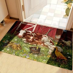 Non Slip Waterproof Machine Washable Floor Mat Soft Thickened Rustic Mat