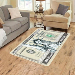 3D 1 Billion US Dollars Area Rug Thick Shaggy Floor Carpet Non Slip Comfort