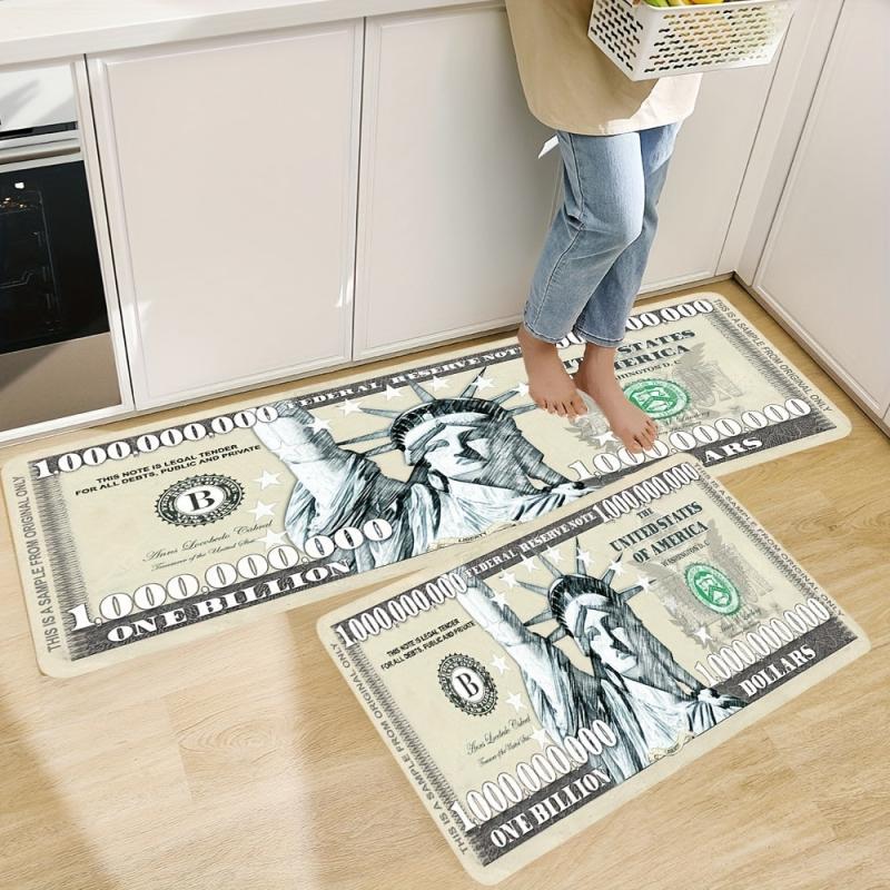 3D 1 Billion US Dollars Area Rug Thick Shaggy Floor Carpet Non Slip Comfort