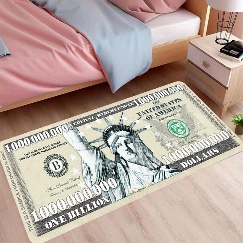 3D 1 Billion US Dollars Area Rug Thick Shaggy Floor Carpet Non Slip Comfort