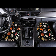 4pcs Plant Print Car Floor Mat Anti Slip All weather Car Protector