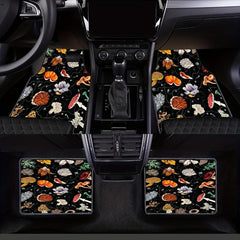 4pcs Plant Print Car Floor Mat Anti Slip All weather Car Protector