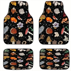 4pcs Plant Print Car Floor Mat Anti Slip All weather Car Protector