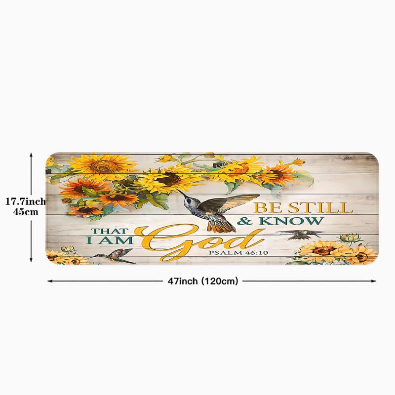 Anti Fatigue Kitchen Mat Sunflowers Rustic Anti Slip Carpet Absorbent Bath Mat