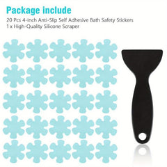 20pcs Flower Shaped Non-slip Shower Tread Sticker Set