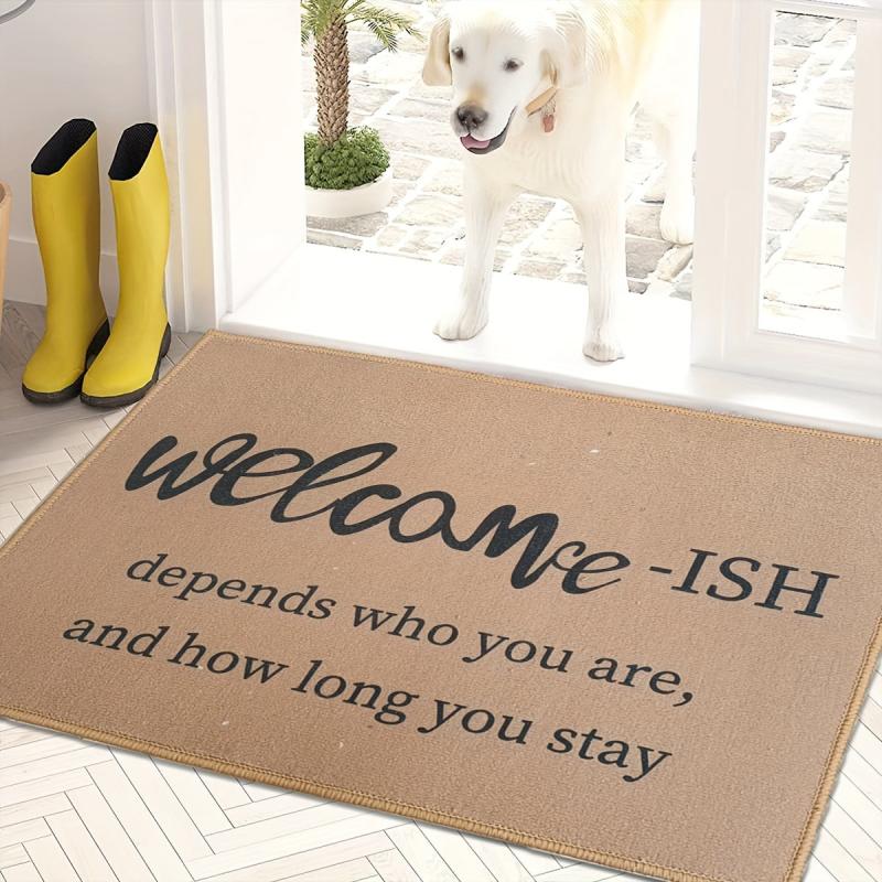 Geometric Velvet Doormat - Low Pile Indoor Outdoor Mat
