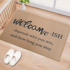 Geometric Velvet Doormat - Low Pile Indoor Outdoor Mat