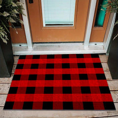 Plaid Loop Velvet Entrance Doormat Dirt resistance Anti fouling Floor Mat