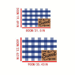 Plaid Loop Velvet Entrance Doormat Dirt resistance Anti fouling Floor Mat