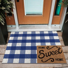 Plaid Loop Velvet Entrance Doormat Dirt resistance Anti fouling Floor Mat