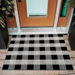 Plaid Loop Velvet Entrance Doormat Dirt resistance Anti fouling Floor Mat