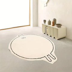 Fat Rabbit Pattern Area Rug Bedroom Living Room Bedside Sofa Carpet