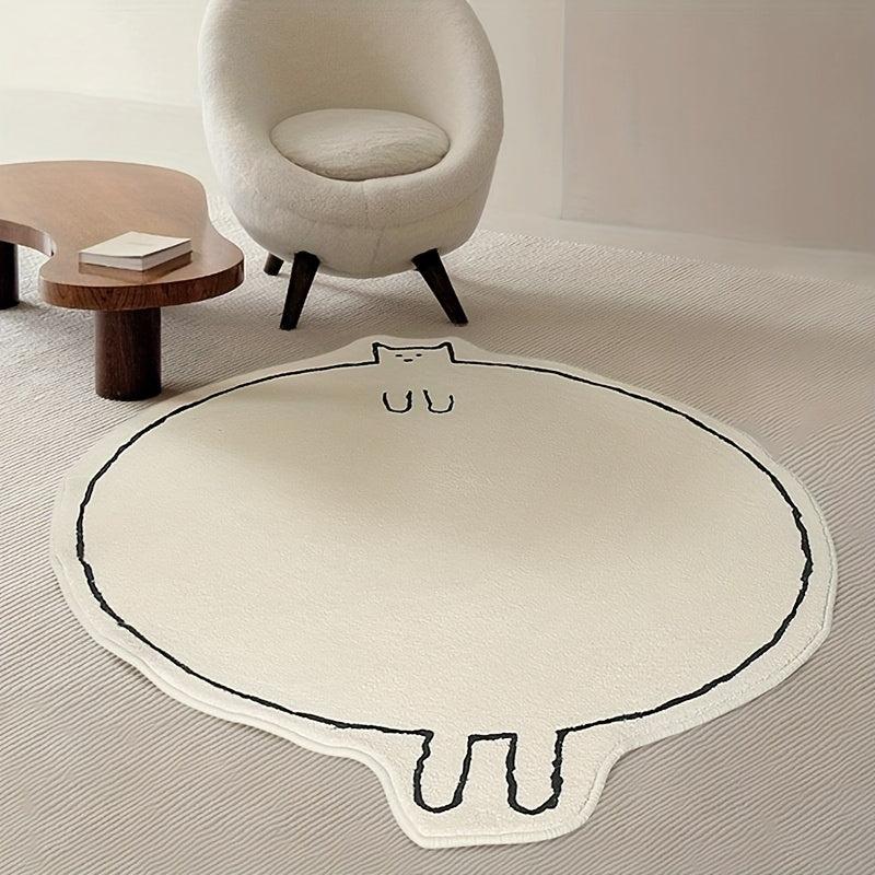 Fat Rabbit Pattern Area Rug Bedroom Living Room Bedside Sofa Carpet