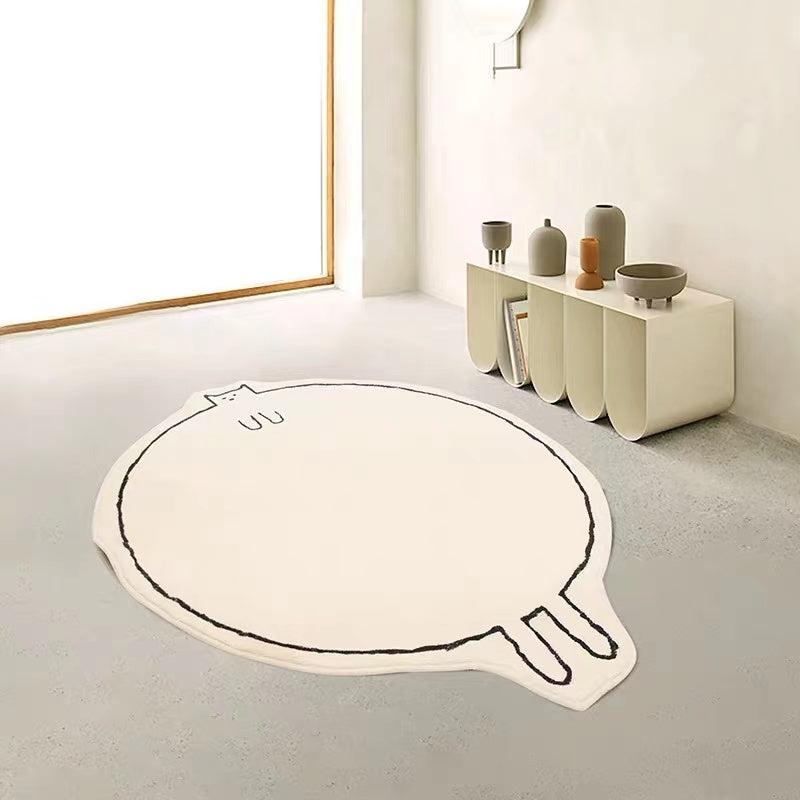 Fat Rabbit Pattern Area Rug Bedroom Living Room Bedside Sofa Carpet