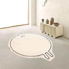 Fat Rabbit Pattern Area Rug Bedroom Living Room Bedside Sofa Carpet