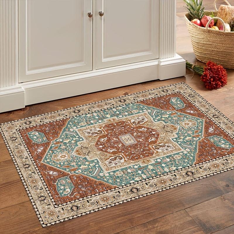 Bohemian Traditional Area Rug Stain Resistant Washable Low Pile Non Slip Rug
