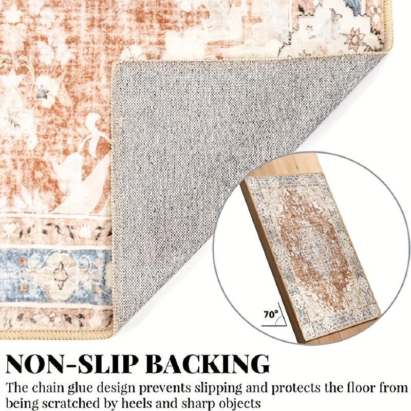 Vintage Persian Faux Silk Runner Rug Soft Boho Long Hallway Kitchen Mat