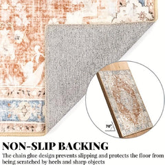 Vintage Persian Faux Silk Runner Rug Soft Boho Long Hallway Kitchen Mat