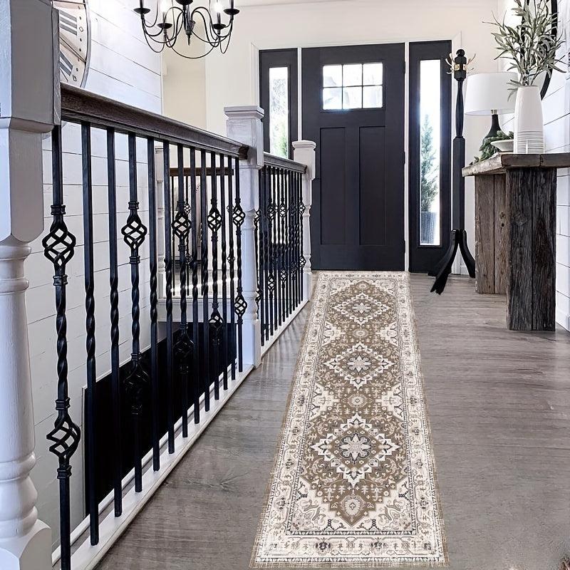 Vintage Persian Faux Silk Runner Rug Soft Boho Long Hallway Kitchen Mat