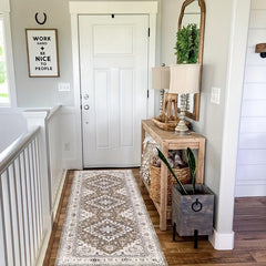 Vintage Persian Faux Silk Runner Rug Soft Boho Long Hallway Kitchen Mat