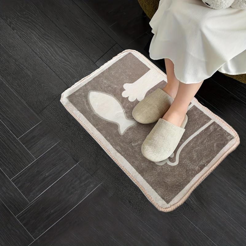 Cartoon Pattern Soft Fluffy Floor Mat - Machine Washable Bath Rug