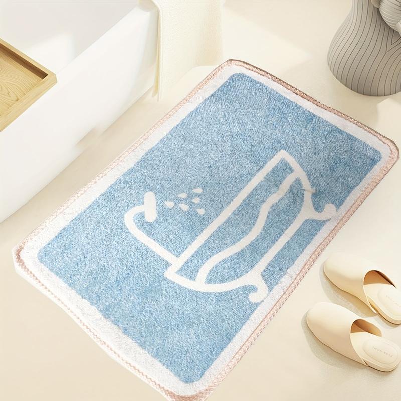 Cartoon Pattern Soft Fluffy Floor Mat - Machine Washable Bath Rug