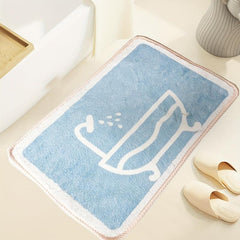 Cartoon Pattern Soft Fluffy Floor Mat - Machine Washable Bath Rug