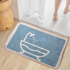 Cartoon Pattern Soft Fluffy Floor Mat - Machine Washable Bath Rug