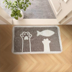 Cartoon Pattern Soft Fluffy Floor Mat - Machine Washable Bath Rug