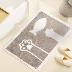 Cartoon Pattern Soft Fluffy Floor Mat - Machine Washable Bath Rug