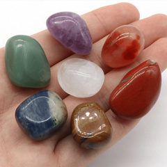 7pcs Amethyst Crystal Chakra Necklace Set Resin Jewelry Healing Meditation Yoga