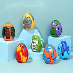 6pcs Dinosaur Transforming Robot Playset Kids Toy For Christmas Halloween