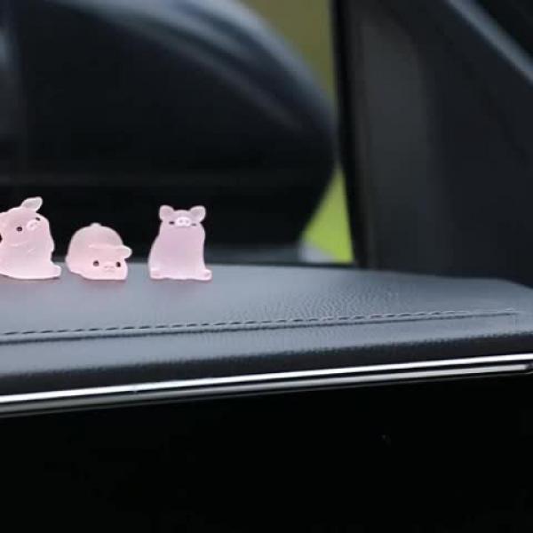 Car Center Console Cartoon Decorations Mini Luminous Pig