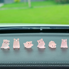 Car Center Console Cartoon Decorations Mini Luminous Pig