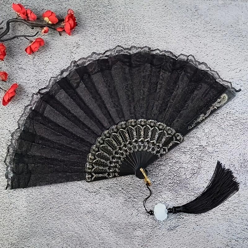 Solid Blank Folding Fan Plastic Folding Fan Hanfu Ancient Costume Accessories