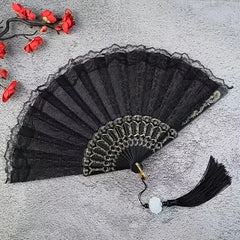 Solid Blank Folding Fan Plastic Folding Fan Hanfu Ancient Costume Accessories
