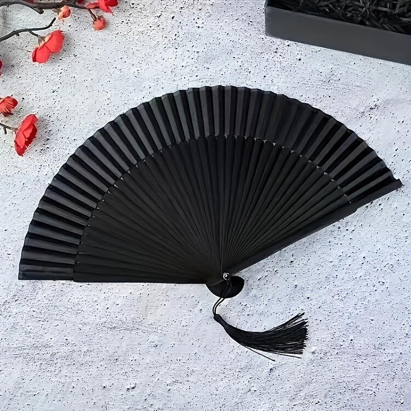 Solid Blank Folding Fan Plastic Folding Fan Hanfu Ancient Costume Accessories